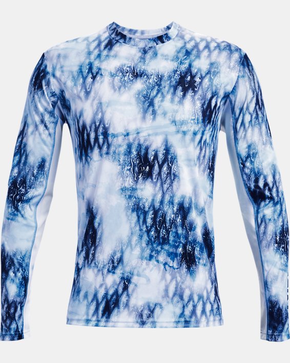 Men's UA Iso-Chill Shorebreak Camo Long Sleeve, Blue, pdpMainDesktop image number 4